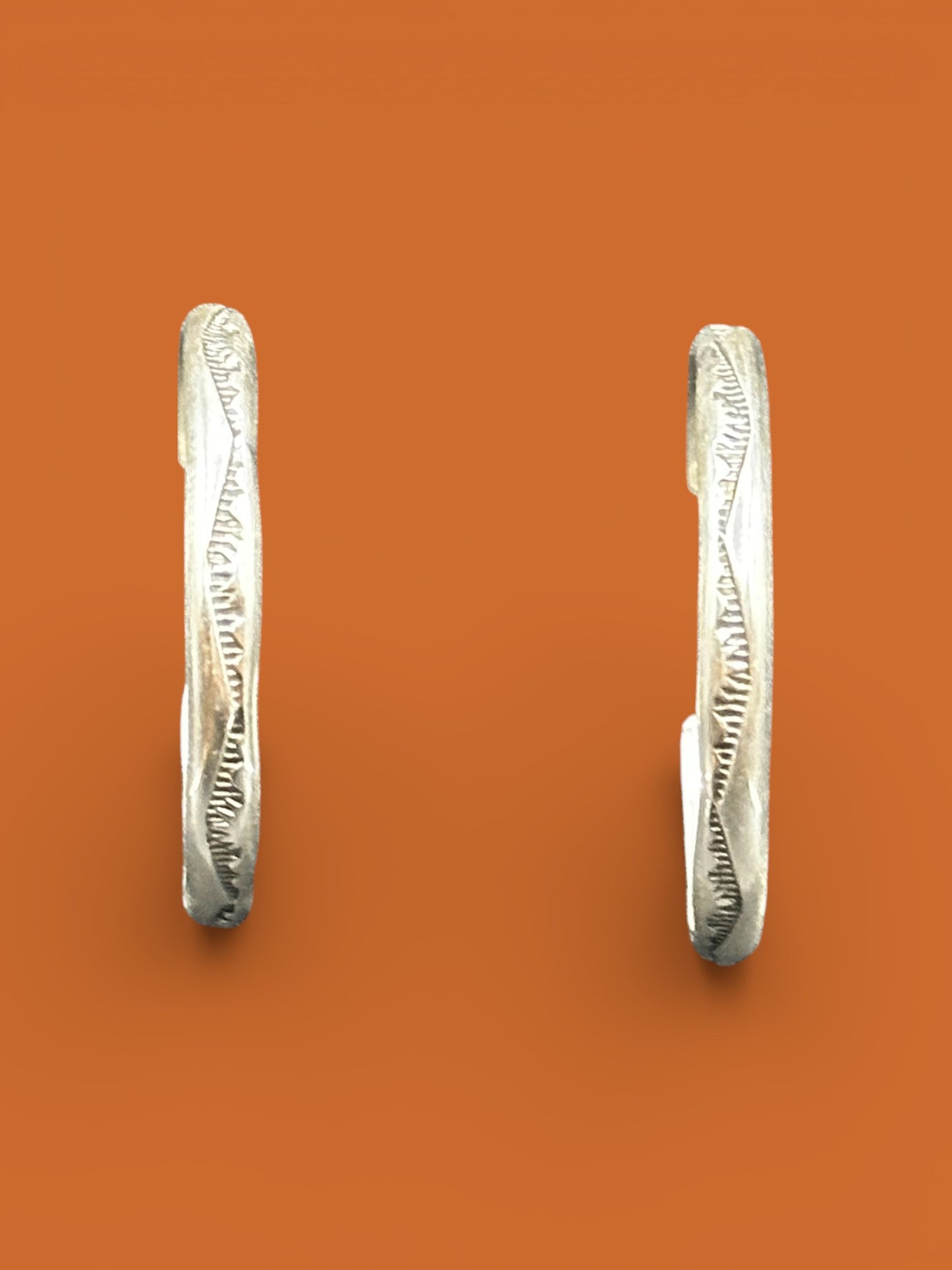 Sterling Silver Stamped Stud Hoop Earrings – Artisan Jewelry