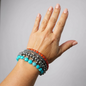Multi Strand Bracelet - Silver Pearls, Turquoise, Coral - Zia Artisan Collection