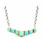 Bar Necklace – Square Sonoran Turquoise and Sterling Silver - 18” Chain Link – Russell Sam