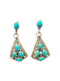 Medium Arrow Head Earrings - Multi Stone Turquoise Zuni - Handmade Native American - Molina Jack