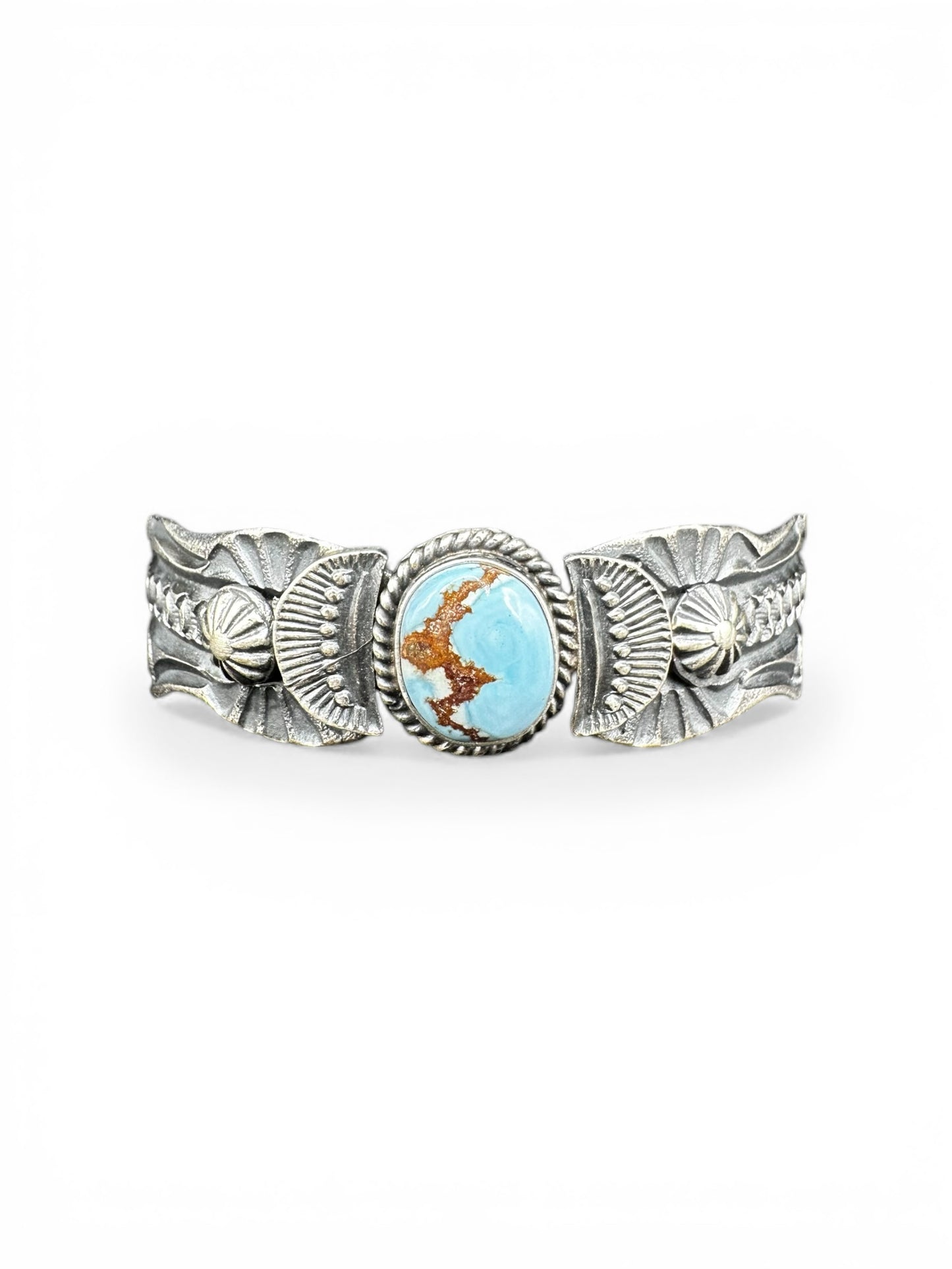 Kevin Billah - Golden Hills Turquoise and Sterling Silver Women's Cuff - Handmade Native American