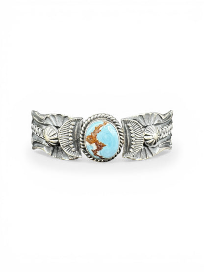 Kevin Billah - Golden Hills Turquoise and Sterling Silver Women's Cuff - Handmade Native American