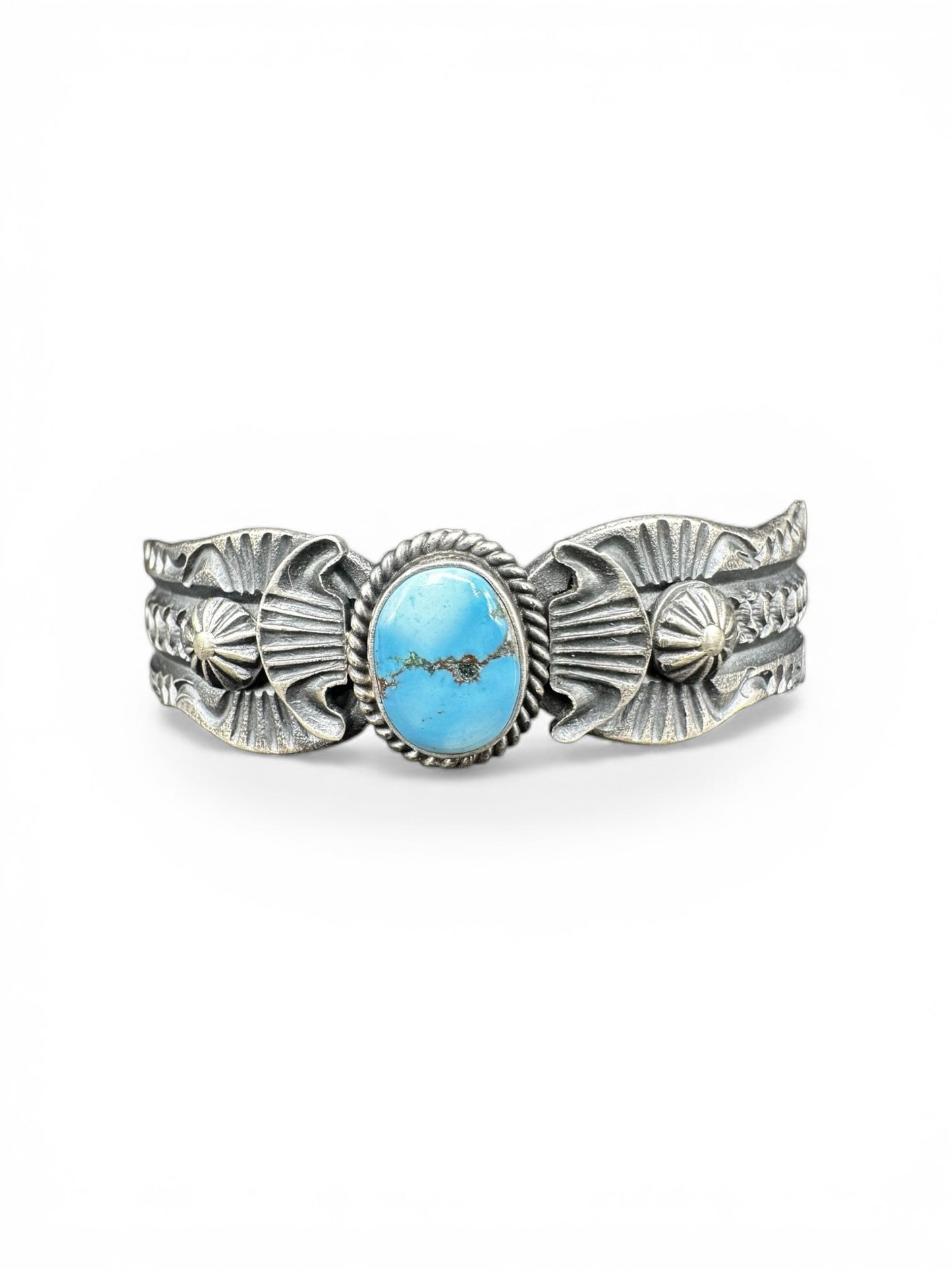 Kevin Billah - Golden Hills Turquoise and Sterling Silver Women's Cuff - Handmade Native American