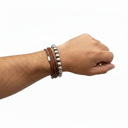 Sterling Silver Pearl Cuff – 8MM Beads –  Artisan Collection