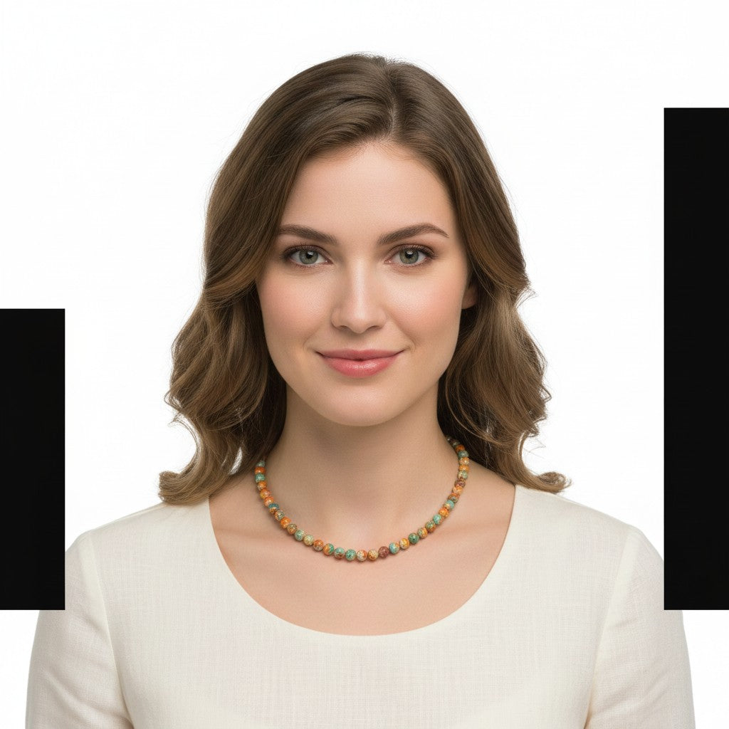 8MM Mojave Turquoise Pearl Necklace  -  Hand-Strung Artisan Collection