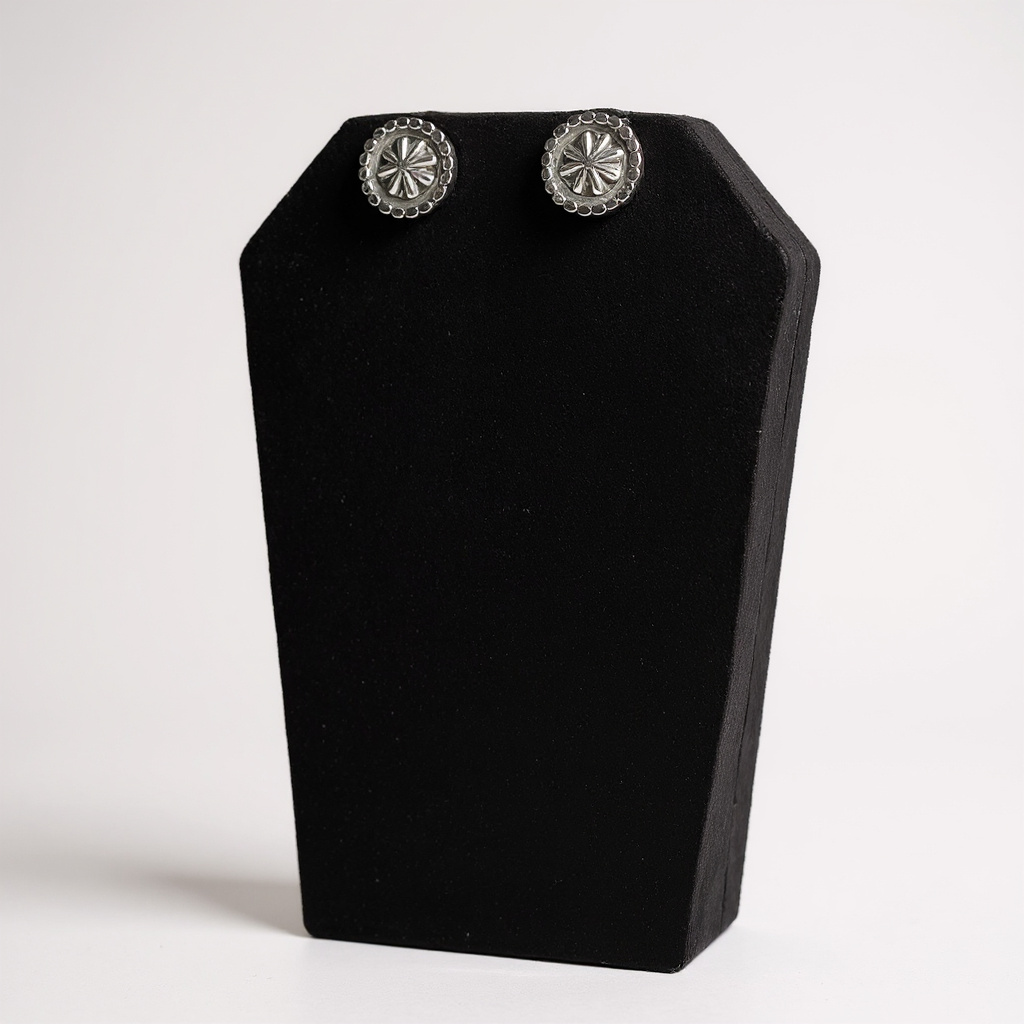 Handcrafted Native American Sterling Silver Stud Earrings