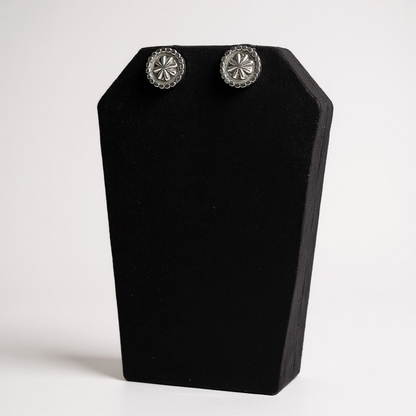 Handcrafted Native American Sterling Silver Stud Earrings