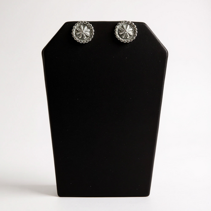 Handcrafted Native American Sterling Silver Stud Earrings