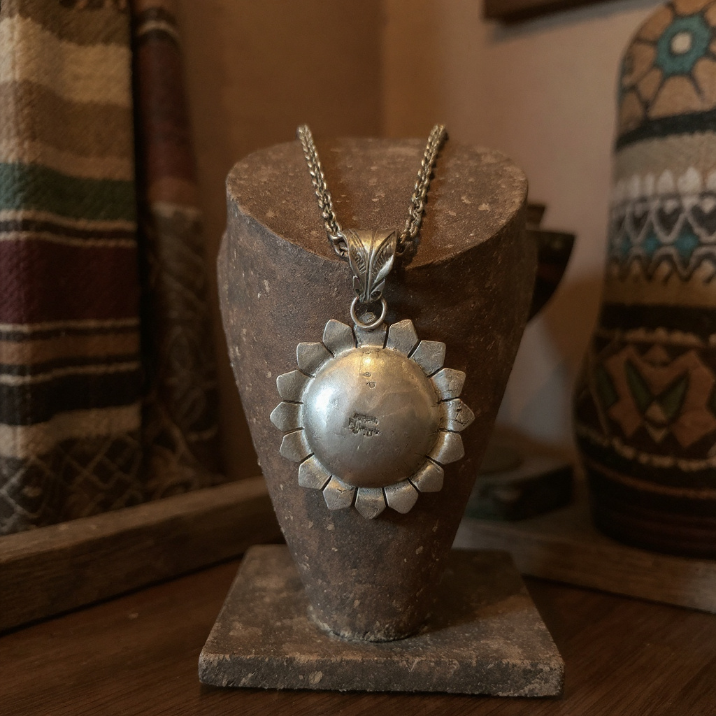 Pat Yazzie - Cluster Pendant - Turquoise and Sterling Silver - Handcrafted Native American