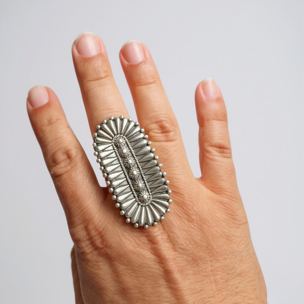 Charles Johnson - Sterling Silver Adjustable Ring - Handmade Native American