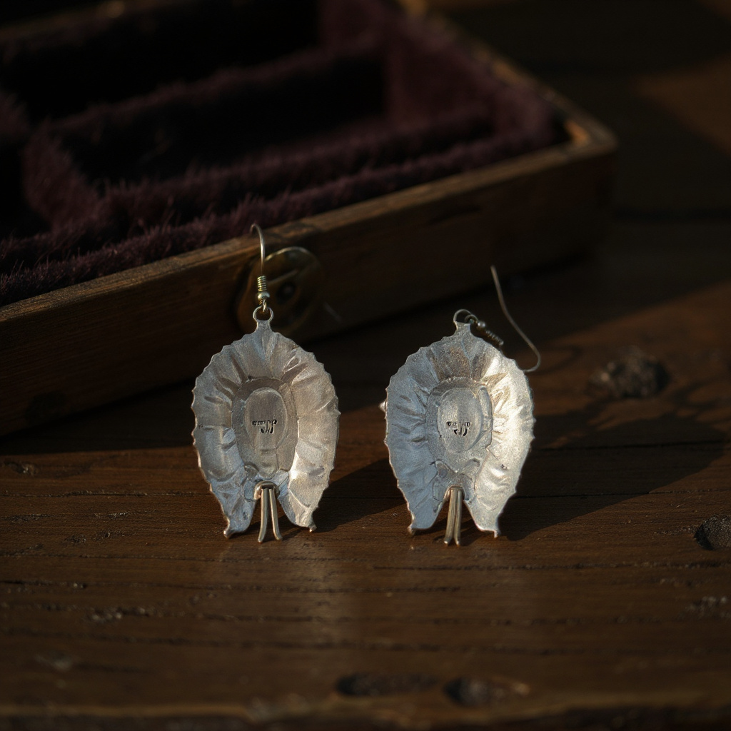 Justin and Wilma Wilson - Large Blossom Hook Earrings - Handcrafted Native American