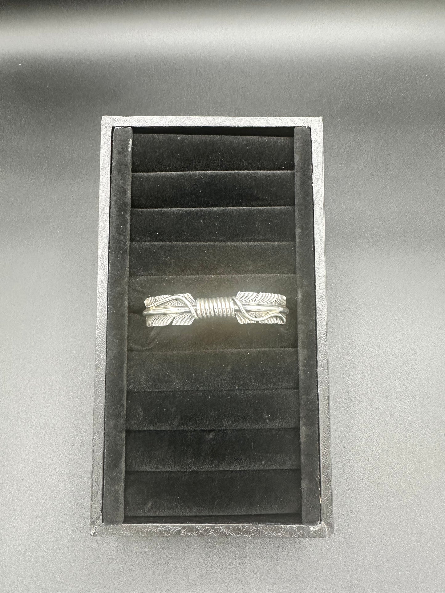 Feather Cuff Bracelet - Sterling Silver - Handmade Native American