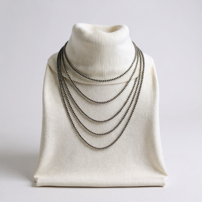 3MM Silver Pearls - Sterling Silver Single Strand Necklace – Hand Strung