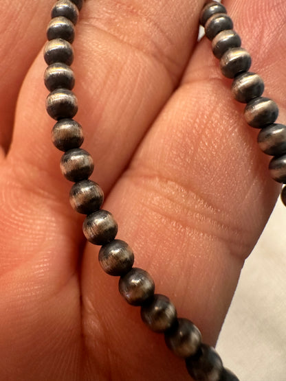 3MM Silver Pearls - Sterling Silver Single Strand Necklace – Hand Strung