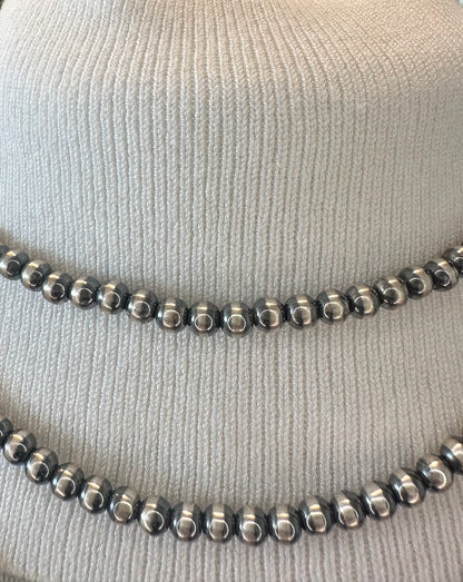 5MM Silver Pearls - Single Strand Necklace - Sterling Silver – Hand Strung