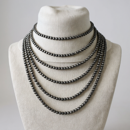 5MM Silver Pearls - Single Strand Necklace - Sterling Silver – Hand Strung