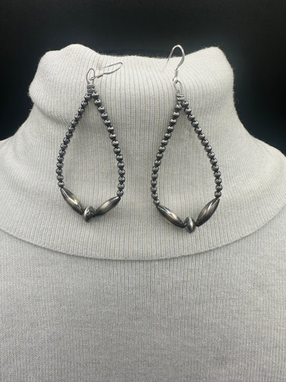 Sterling Silver 3mm-5mm Pearls - Dangle Earrings - Hand-Strung