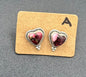 Sterling Silver Heart-Shaped Dahlia Rose Stud Earrings