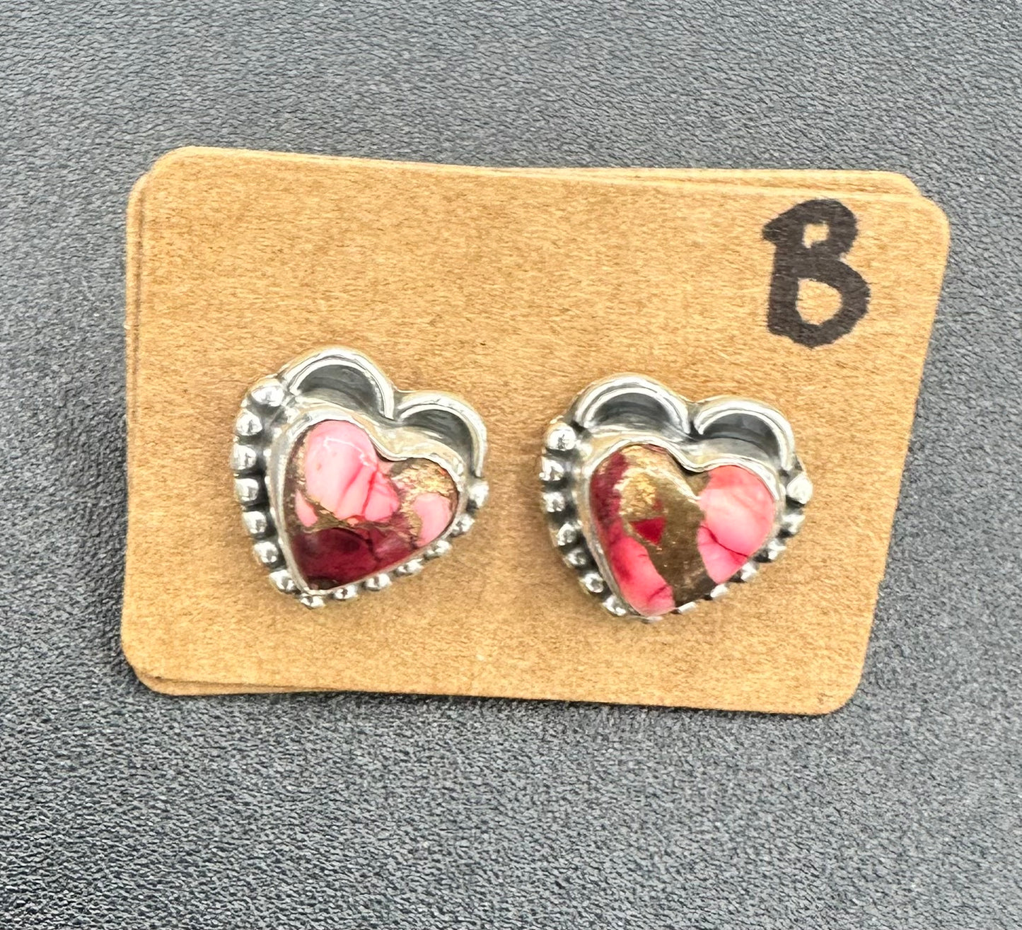 Sterling Silver Heart-Shaped Dahlia Rose Stud Earrings