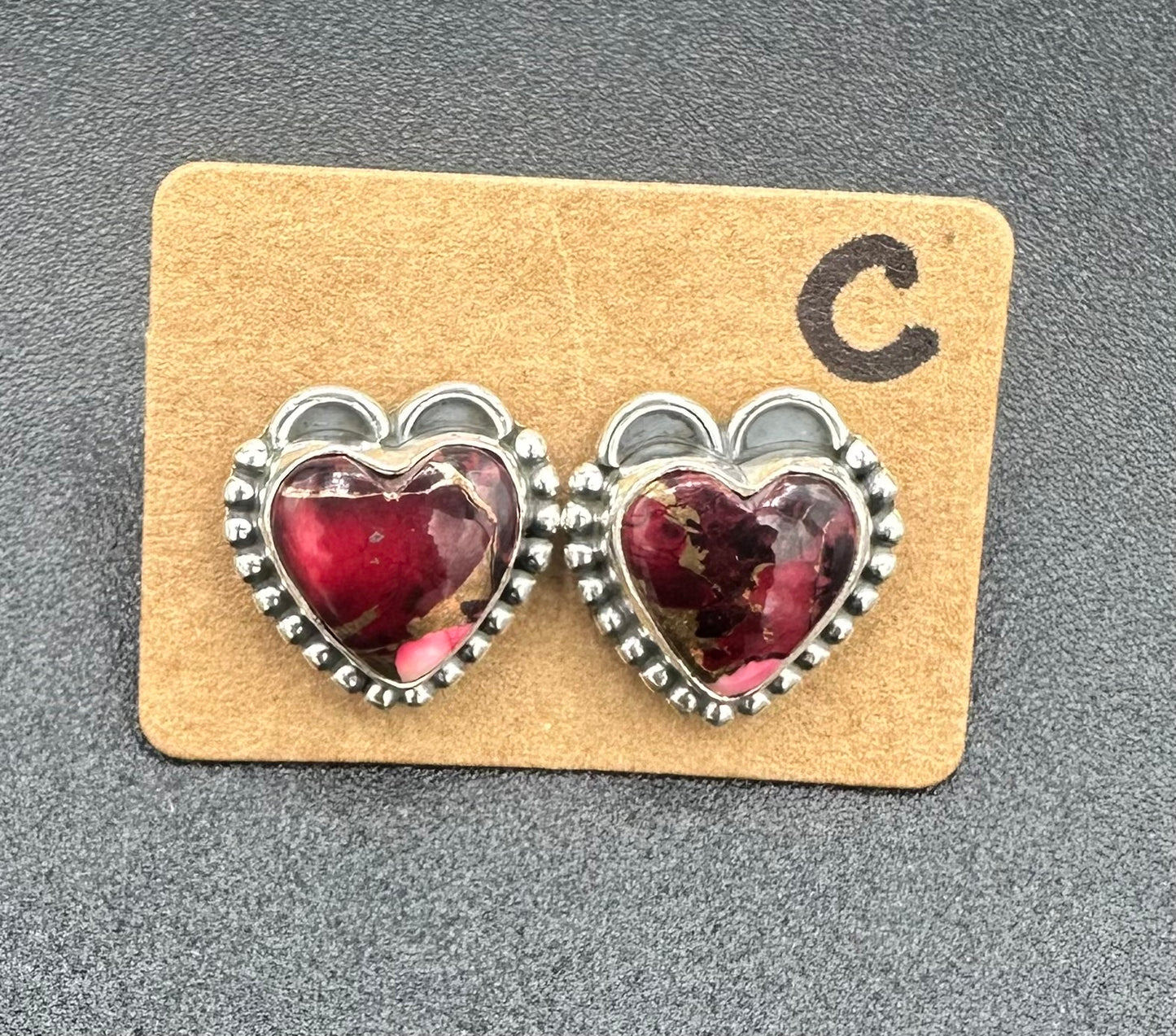Sterling Silver Heart-Shaped Dahlia Rose Stud Earrings