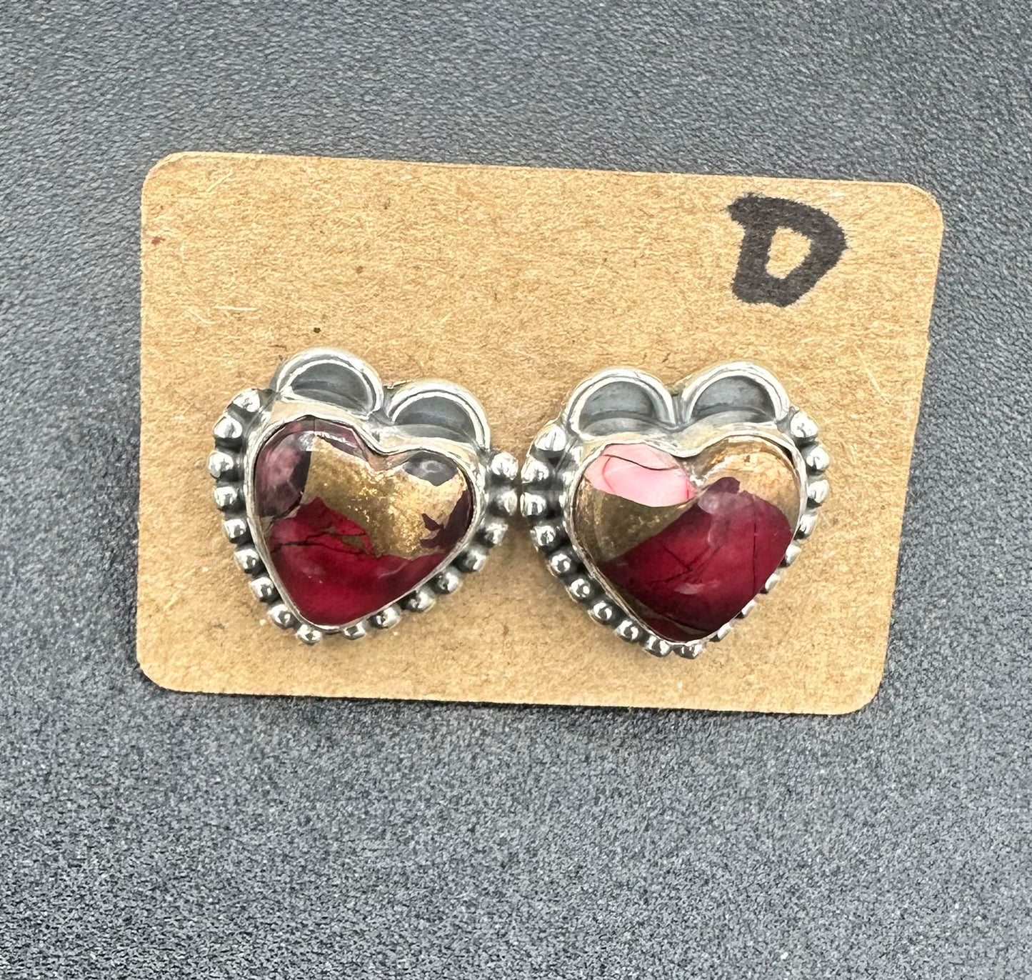 Sterling Silver Heart-Shaped Dahlia Rose Stud Earrings