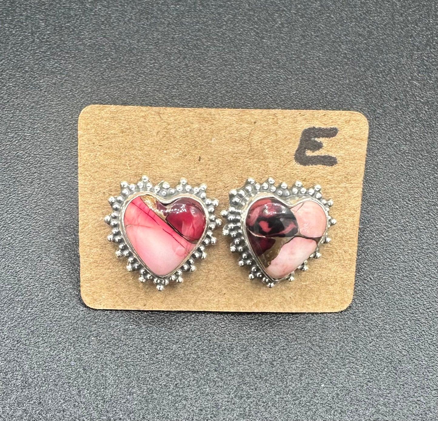 Sterling Silver Heart-Shaped Dahlia Rose Stud Earrings