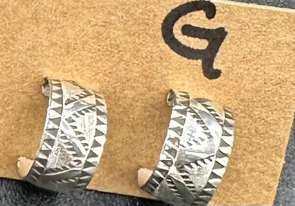 Handcrafted Native American Sterling Silver MINI HOOPS