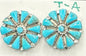 Handcrafted Native American Zuni Sterling Silver Turquoise Stud Earrings
