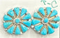 Handcrafted Native American Zuni Sterling Silver Turquoise Stud Earrings