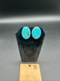 Native American Sterling Silver and Turquoise Medium Oval Stud Earrings