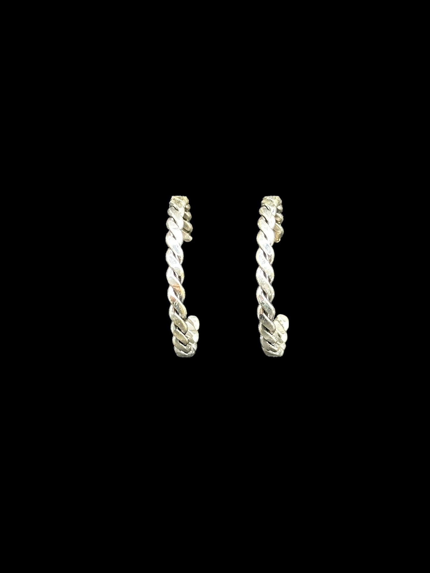 Sterling Silver Woven Stud Hoop Earrings – Artisan Jewelry