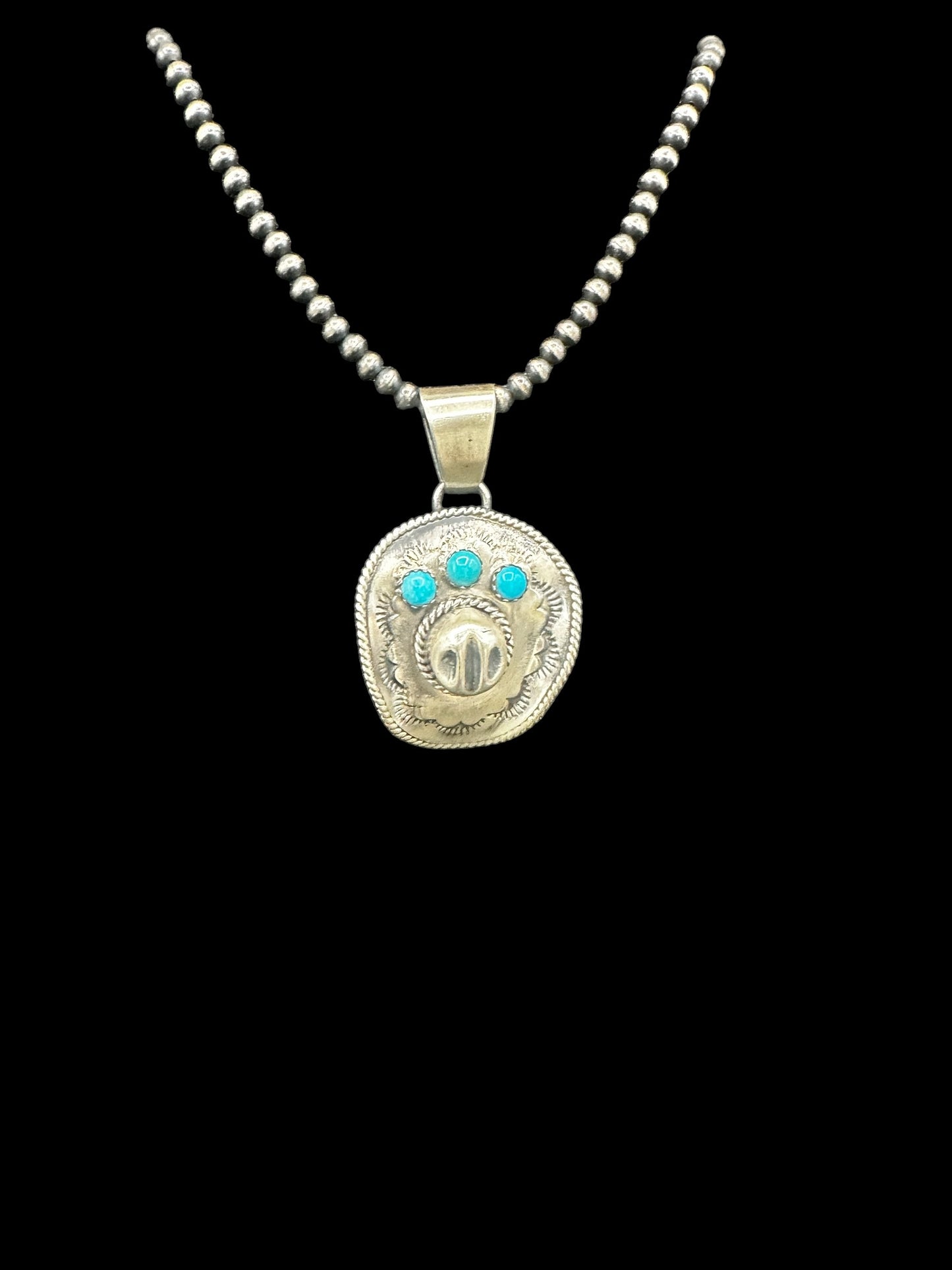 Bobby Platero | Cowboy Hat Pendant & Earrings SET | Sterling Silver & Turquoise | Handmade Native American