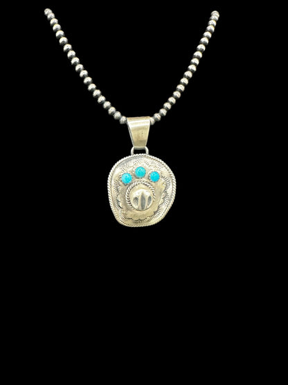 Bobby Platero | Cowboy Hat Pendant & Earrings SET | Sterling Silver & Turquoise | Handmade Native American