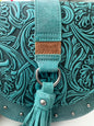 Montana West - Wrangler Women's Tooled Saddle Crossbody Handbag/Purse