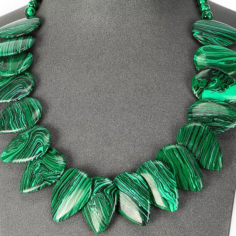 Teardrop Pillow Necklace - Natural Gemstones - Hand Strung Artisan Collection