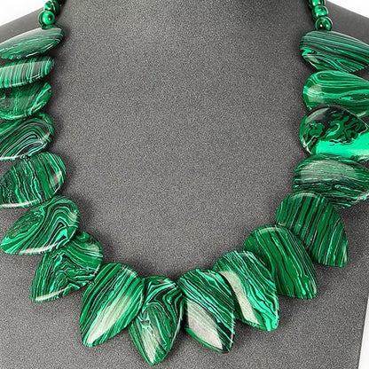 Teardrop Pillow Necklace - Natural Gemstones - Hand Strung Artisan Collection