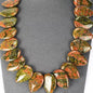 Teardrop Pillow Necklace - Natural Gemstones - Hand Strung Artisan Collection