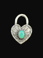 Small Heart Pendant - Sterling Silver & Genuine Turquoise - Handmade by Patricia Yazzie