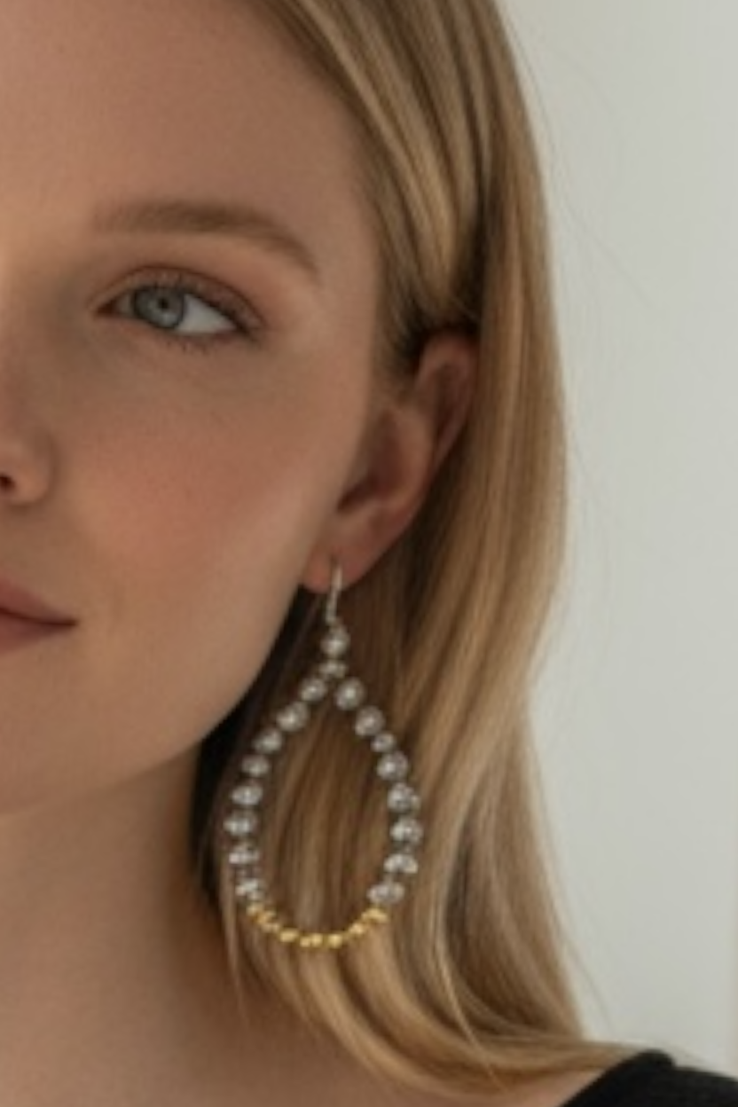 Teardrop - 5MM Pearls Dangle Earrings - Gold Filled & Sterling Silver - Hand Strung