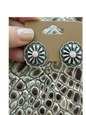 Small Concho Earrings - Sterling Silver and Queen Pink Conch - Artisan Collection