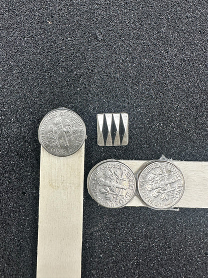 Small Square Sterling Silver Stud Earrings - Handmade Native American - Leander Tahe