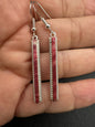 Dainty Hook Dangle Earrings – Sterling Silver, Red Spiny Oyster Composite -  Authentic Native American Handmade -Allen Barney - Made in USA