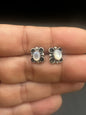 Small Butterfly Stud Earrings – Sterling Silver and Genuine Mother of Pearl -  Authentic Native American Handmade - American Sterling Silver - Made in USA