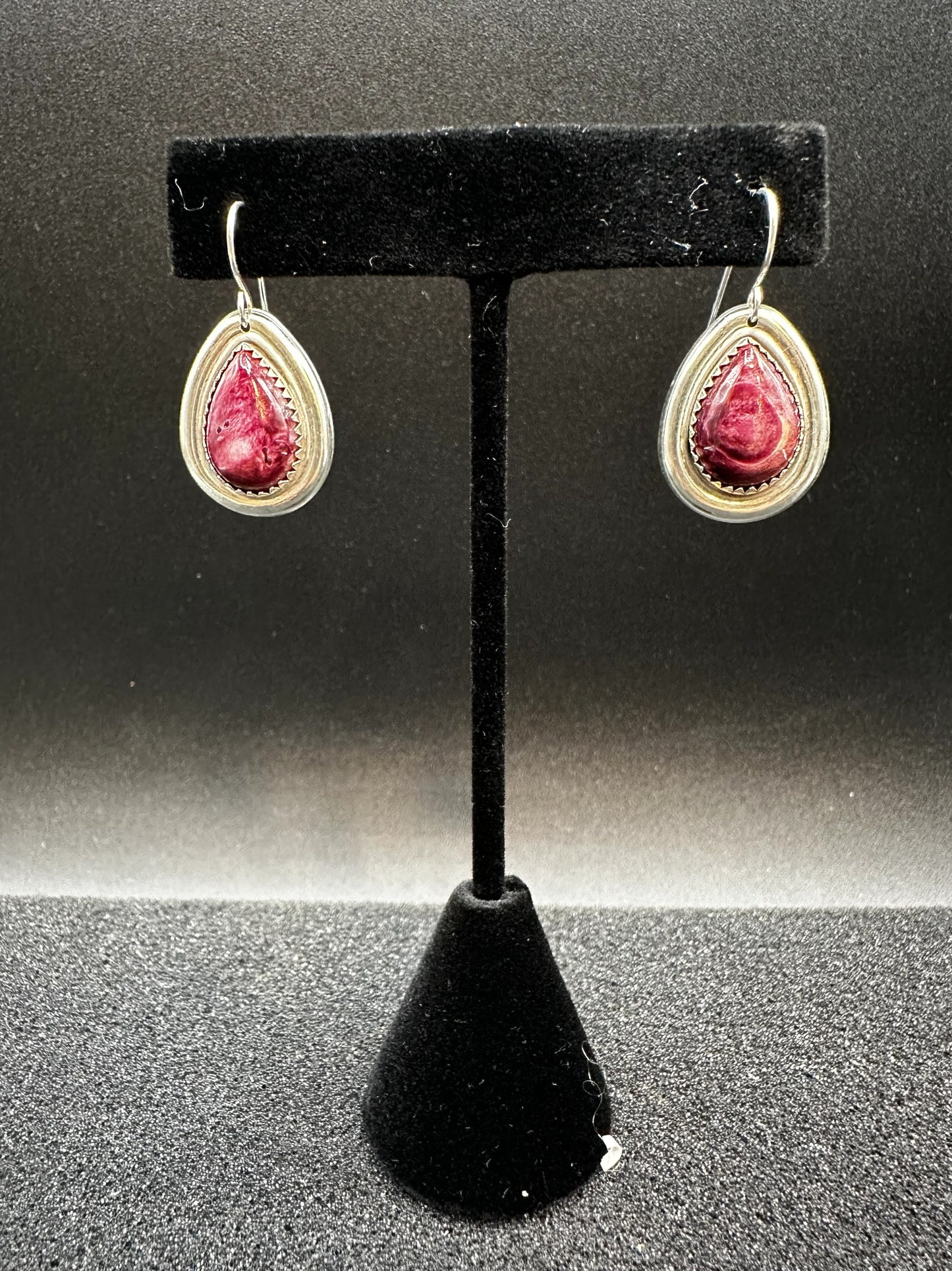 Teardrop Hook Earrings - Purple Spiny Oyster - Artisan Collection