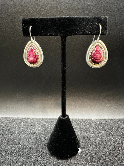 Teardrop Hook Earrings - Purple Spiny Oyster - Artisan Collection