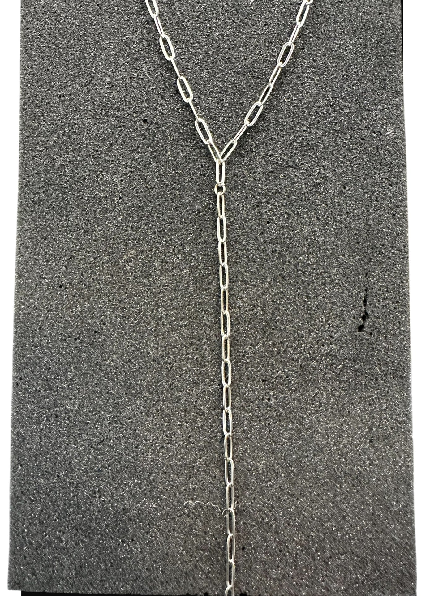 Long Paperclip Lariat Necklace – Silver Plated, Nickel Free -  Fashion Jewelry