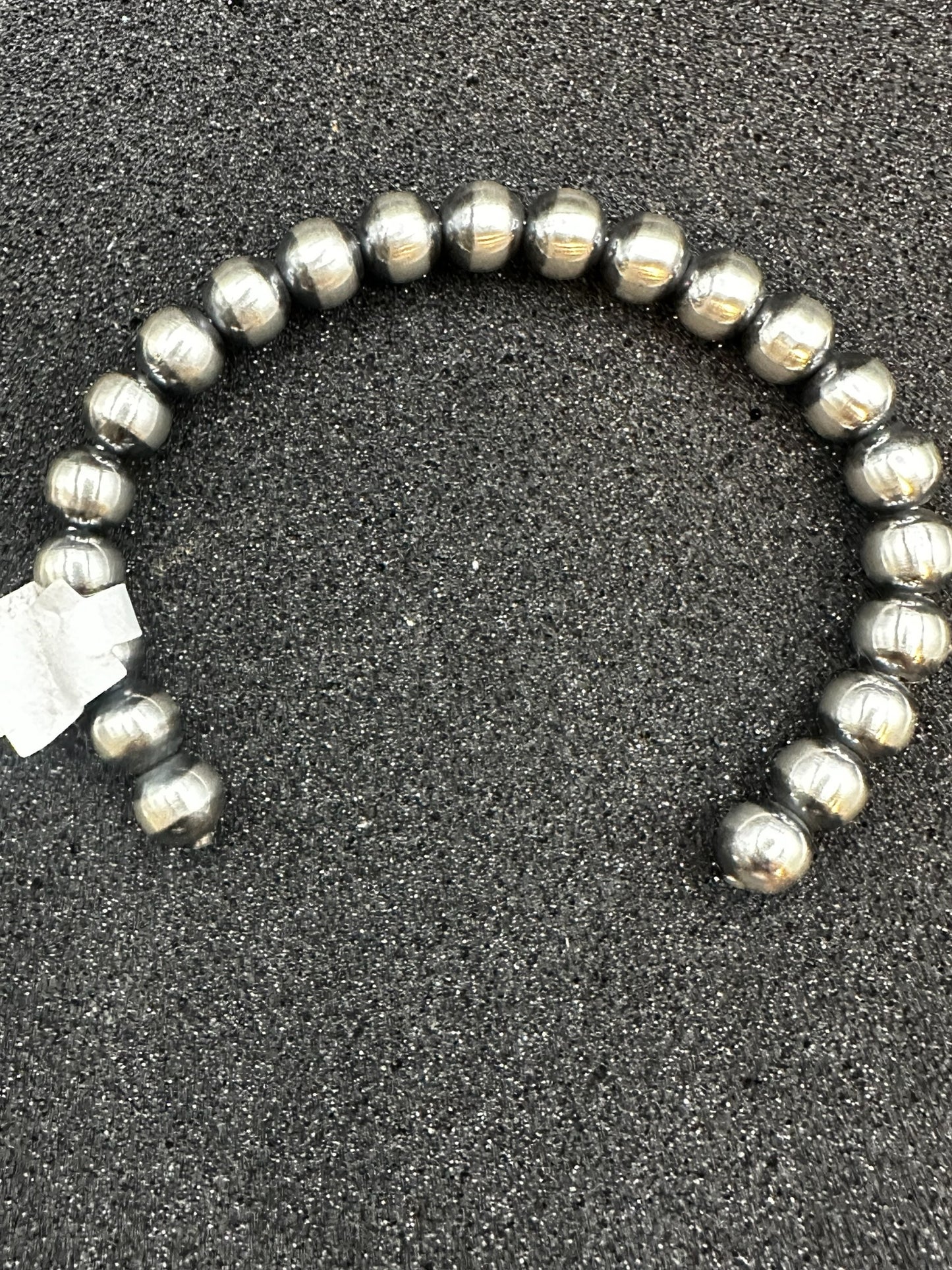 Sterling Silver Pearl Cuff – 8MM Beads –  Artisan Collection