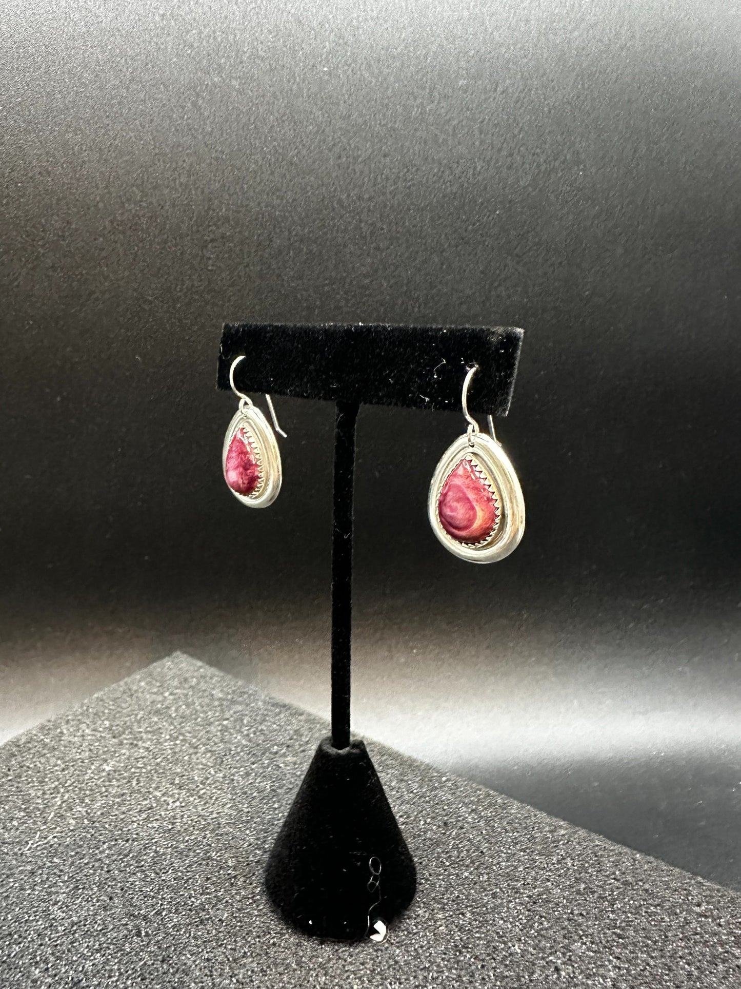 Teardrop Hook Earrings - Purple Spiny Oyster - Artisan Collection