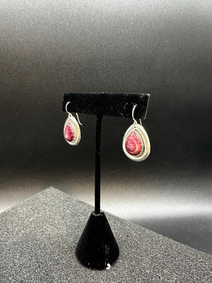 Teardrop Hook Earrings - Purple Spiny Oyster - Artisan Collection