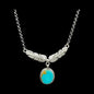 Feathered - Turquoise and Sterling Silver - Chain Link Necklace - Leroy James - Handcrafted Native American